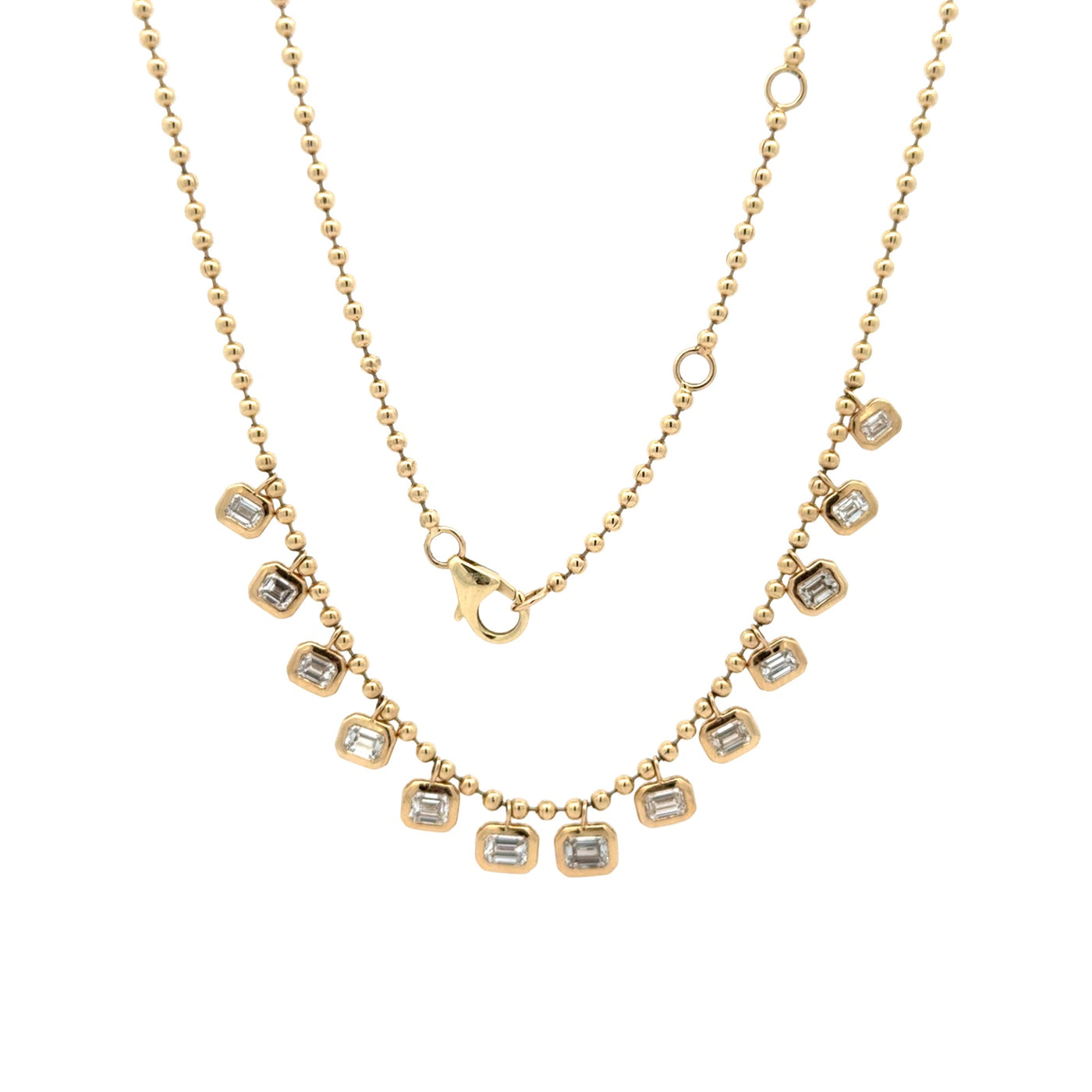 Solid Bead & Diamond Confetti Necklace