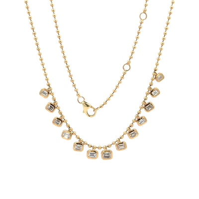 Solid Bead & Diamond Confetti Necklace