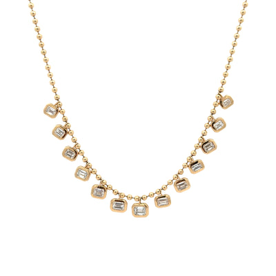Solid Bead & Diamond Confetti Necklace