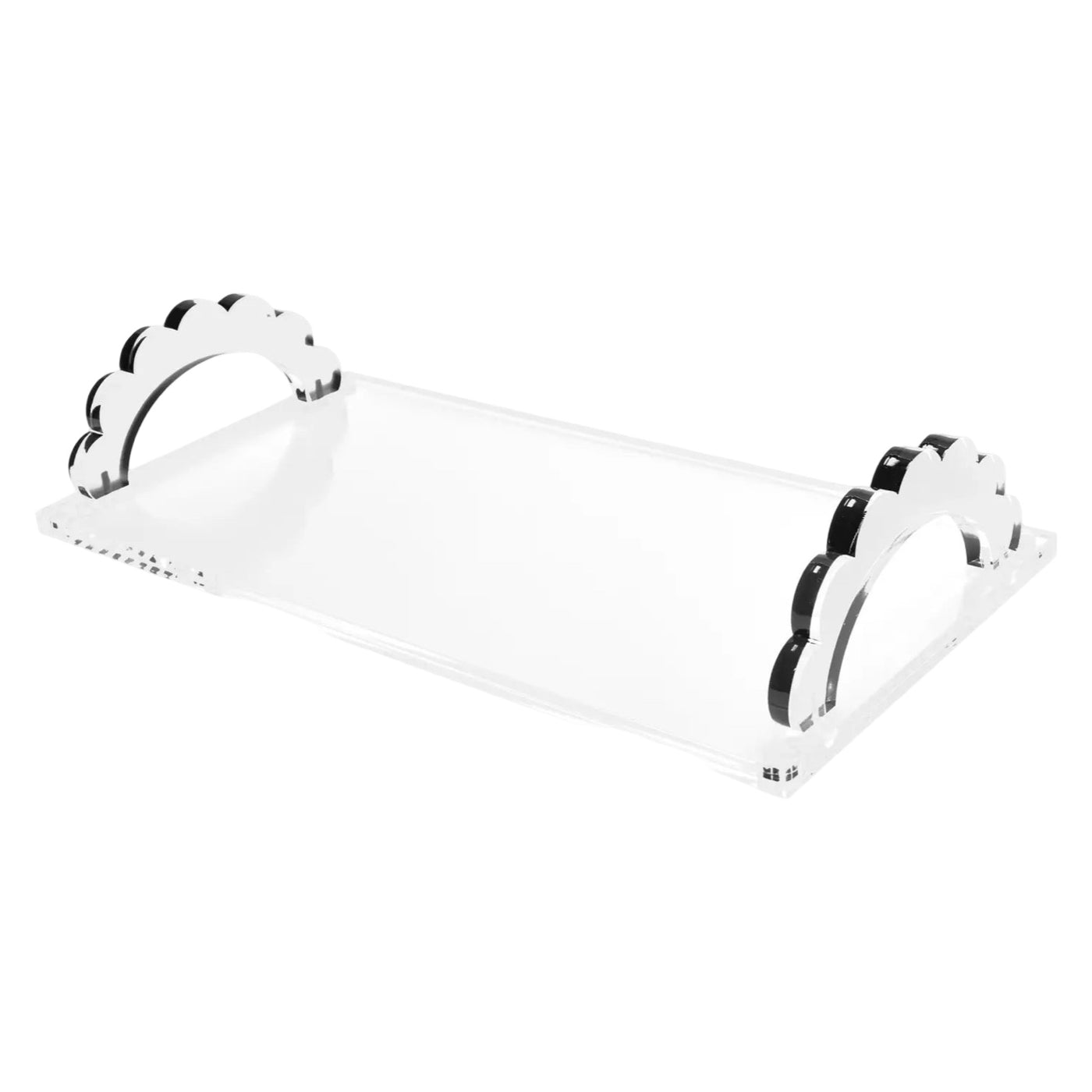 Clear Scallop Handle Photo Tray