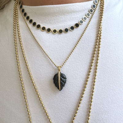 Black Onyx Disk Necklace