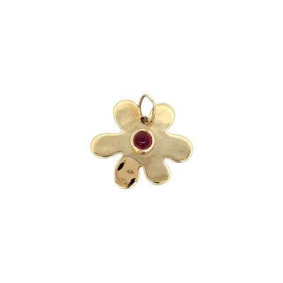 Mini Bezel Pink Tourmaline Daisy Charm