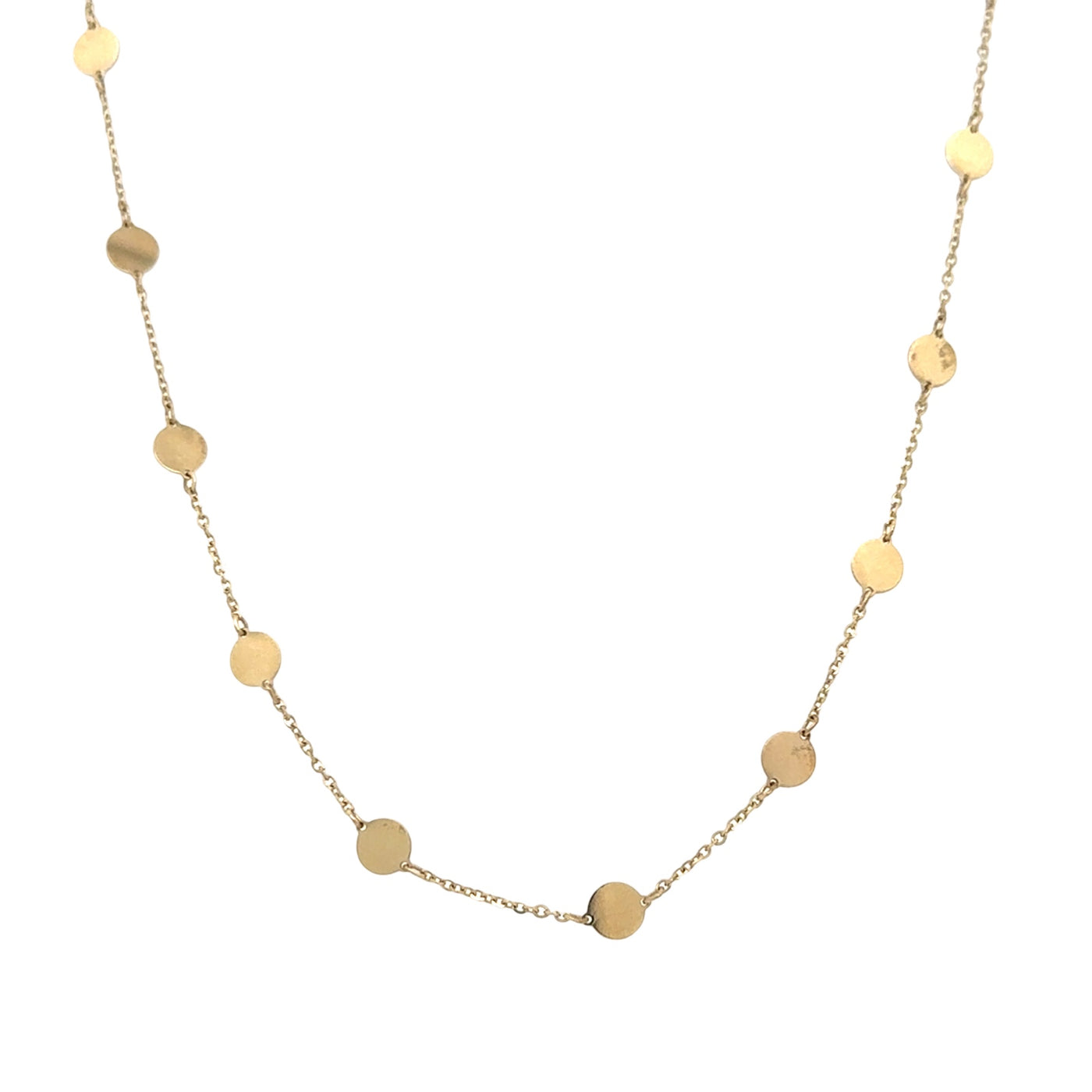 Gold Disk Station Necklace