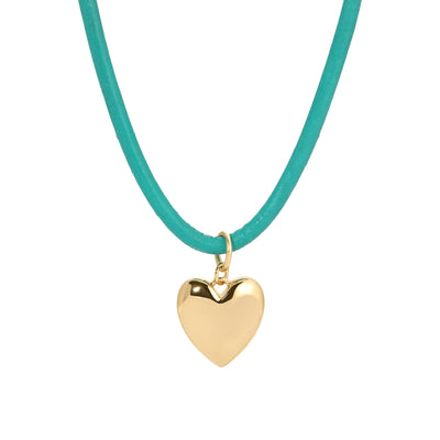 Casey Small Heart Necklace - Blue
