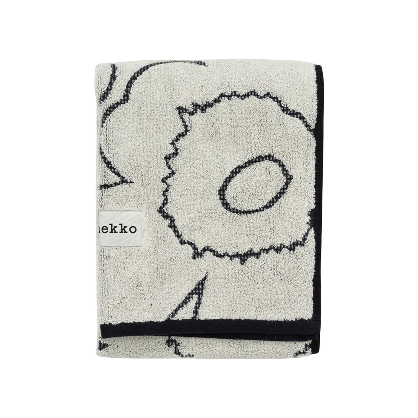 Piirto Unikko Hand Towel/Ivory & Black