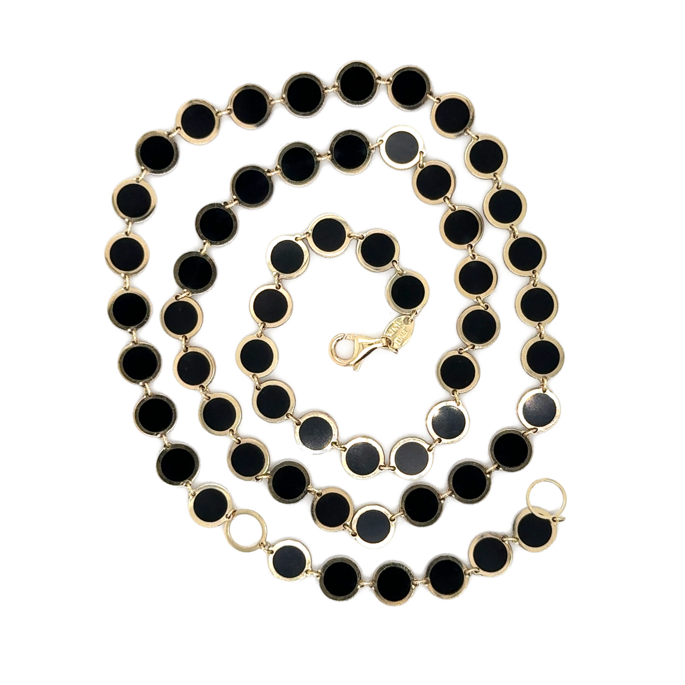 Black Onyx Disk Necklace