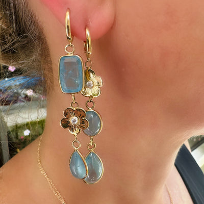 Blue Topaz and Petunia Diamond Dusters