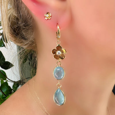Blue Topaz and Petunia Diamond Dusters