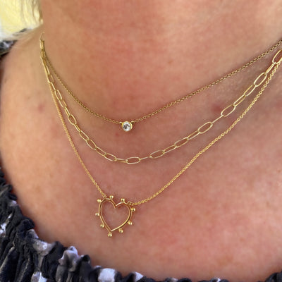Carousel Bead Heart Necklace