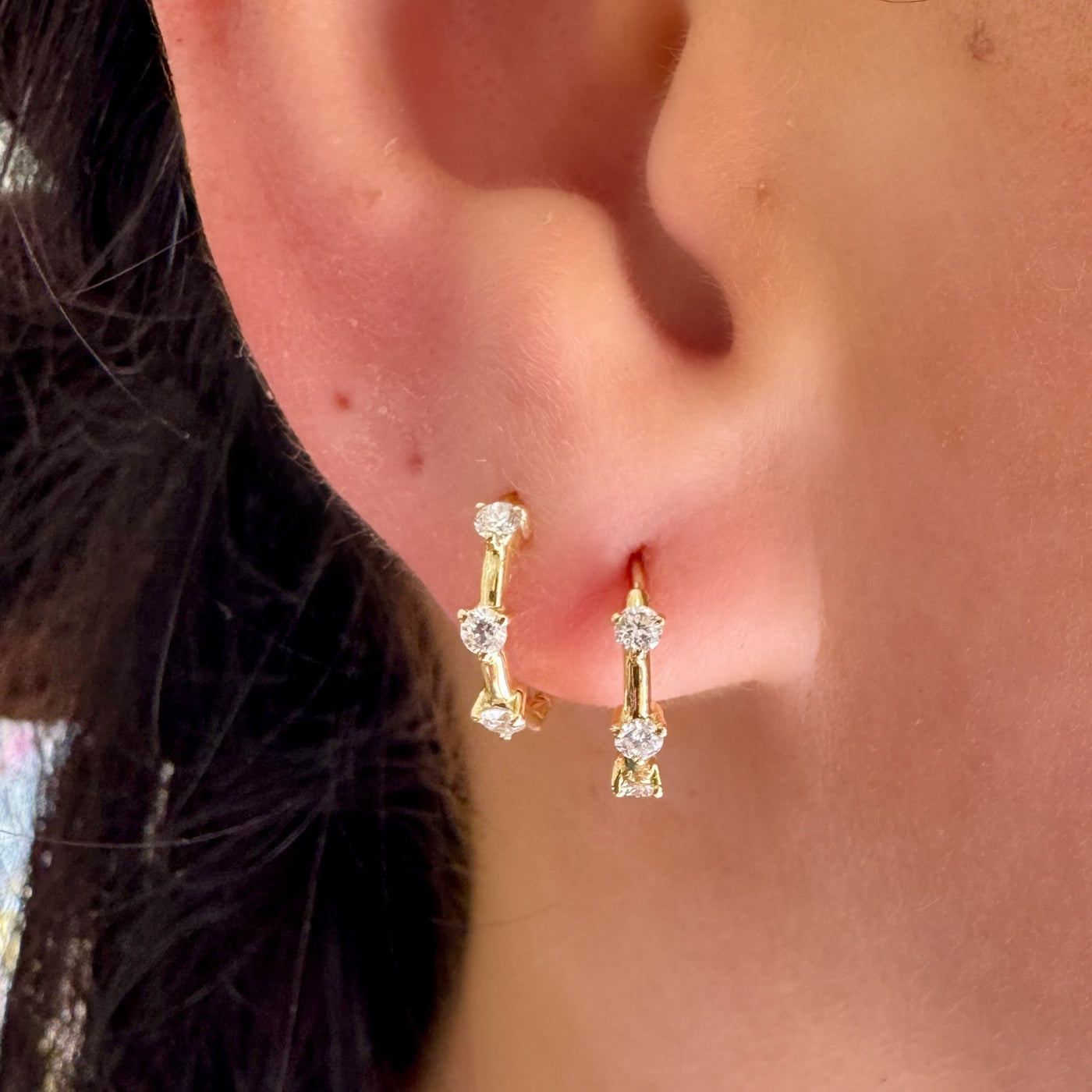 Triple Diamond Huggies