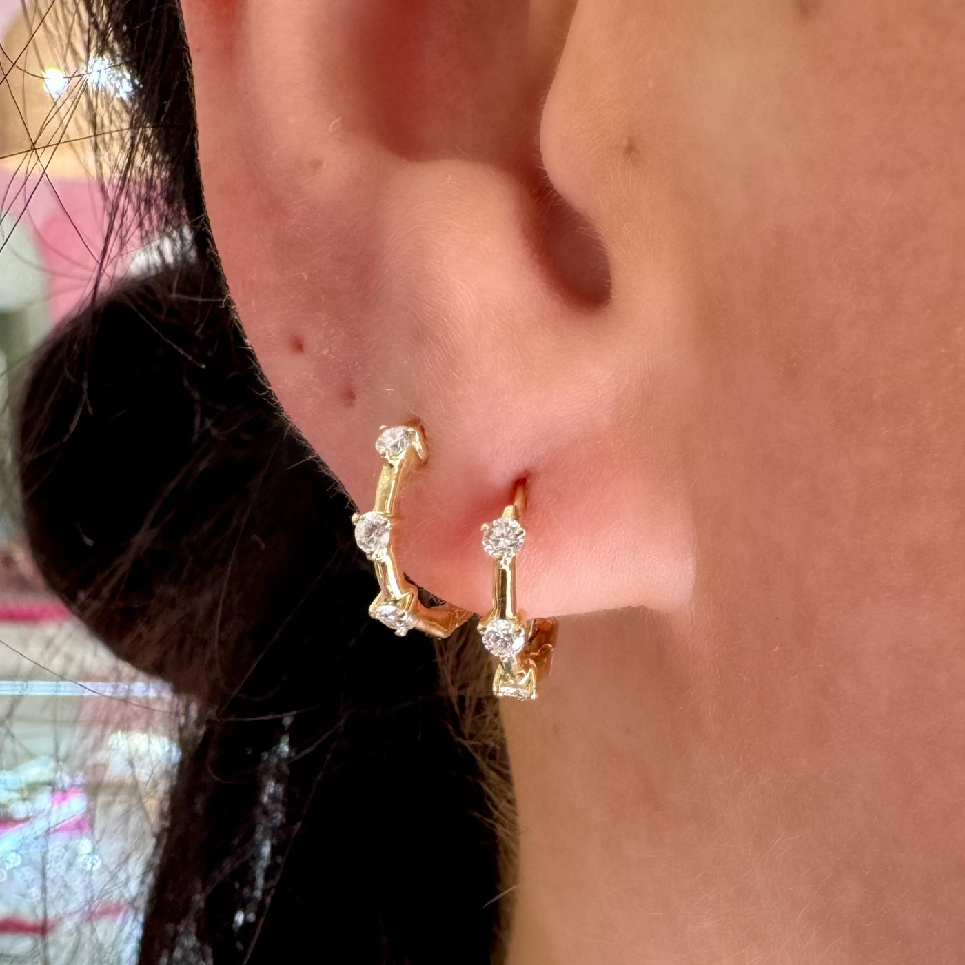 Triple Diamond Huggies