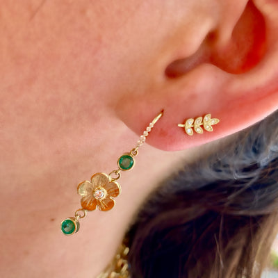 Diamond Fern Earrings