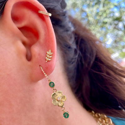 Diamond Fern Earrings