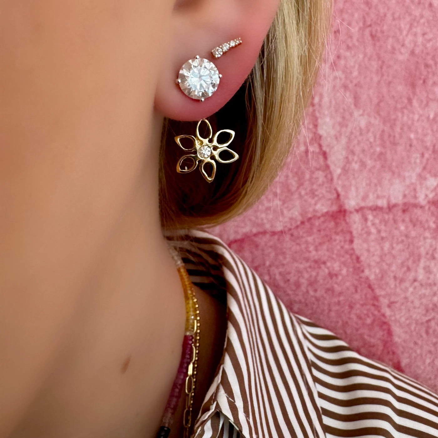 Diamond Poinsettia Ear Jacket