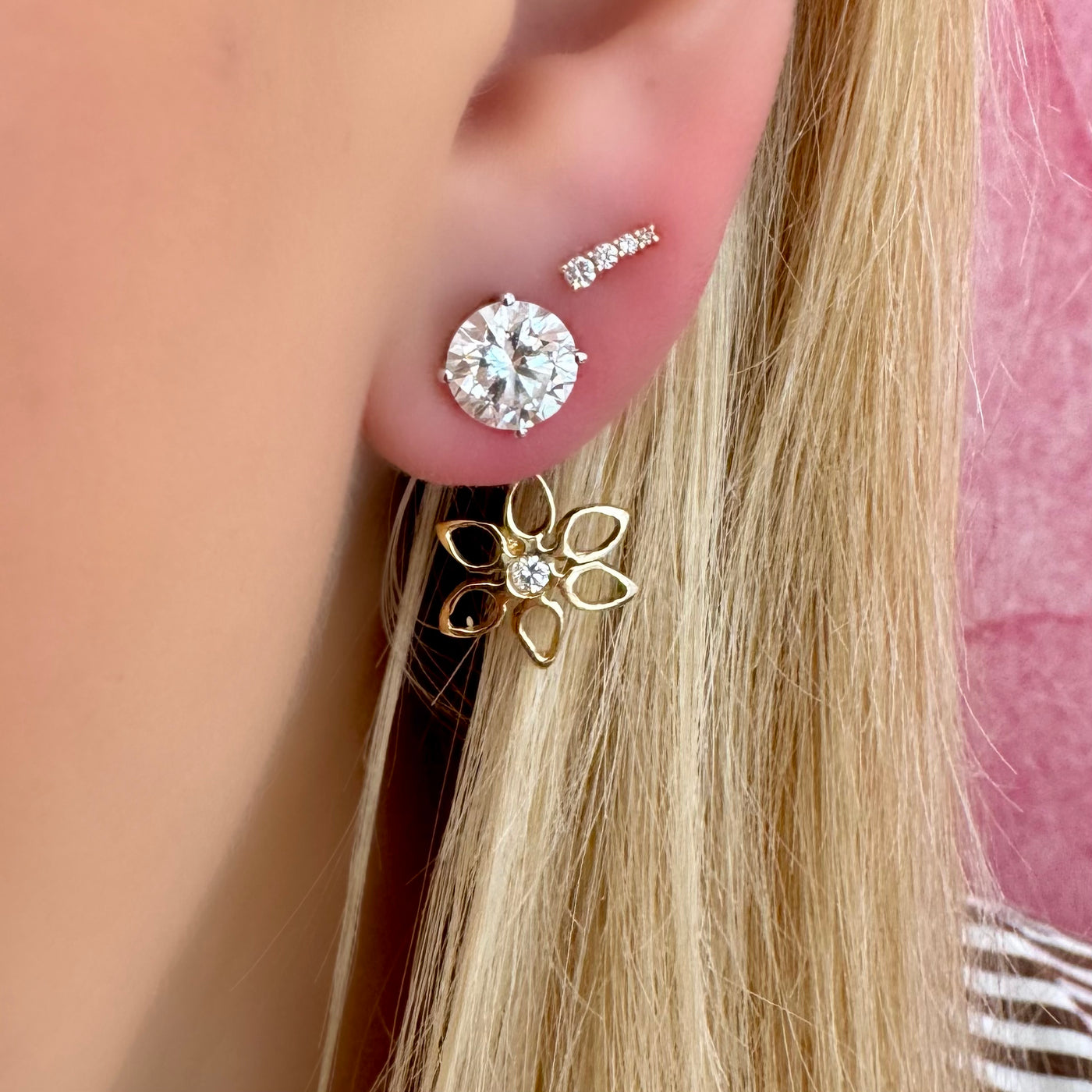 Diamond Poinsettia Ear Jacket