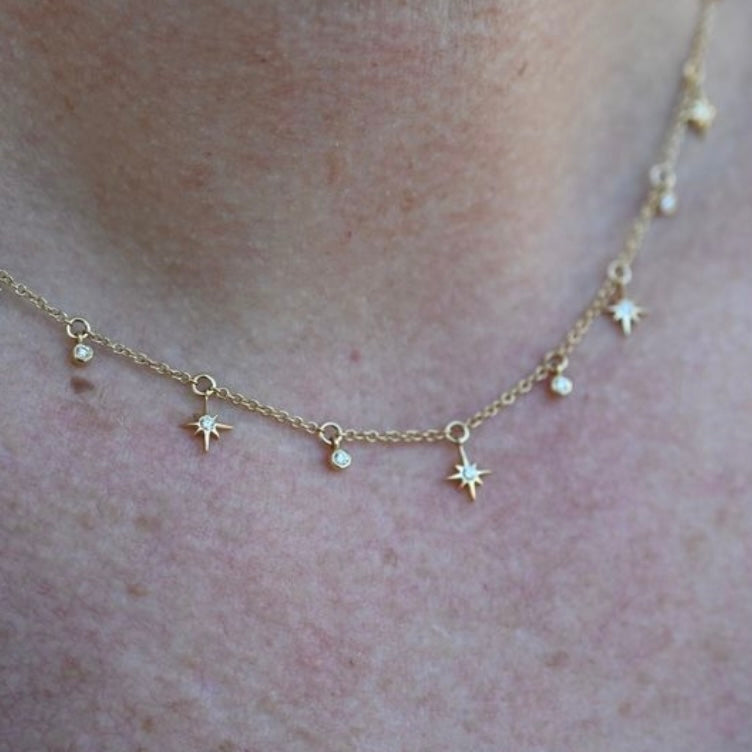 Confetti and Star Diamond Necklace