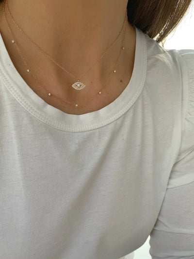 7 Prong Set Diamond Necklace
