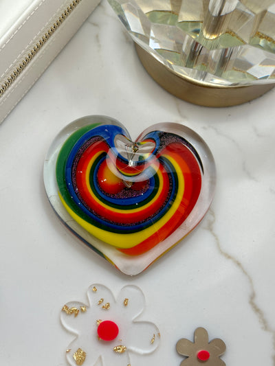 Heart Paperweight/ Rainbow Dream