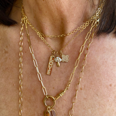 Pave Diamond Clover Charm