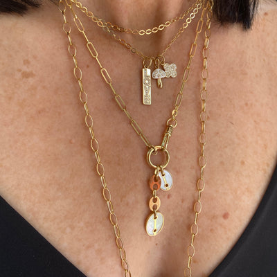Mother of Pearl Mariner Link Charm Necklace