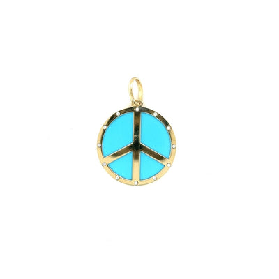 Turquoise Peace Sign Charm