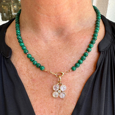 Malachite Bead Necklace with Trigger-less Clasp
