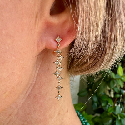 Multi Diamond Sparkle Drop Earrings