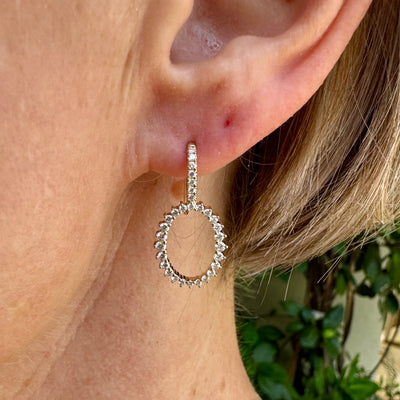 Graduated Diamond Oval Earrings