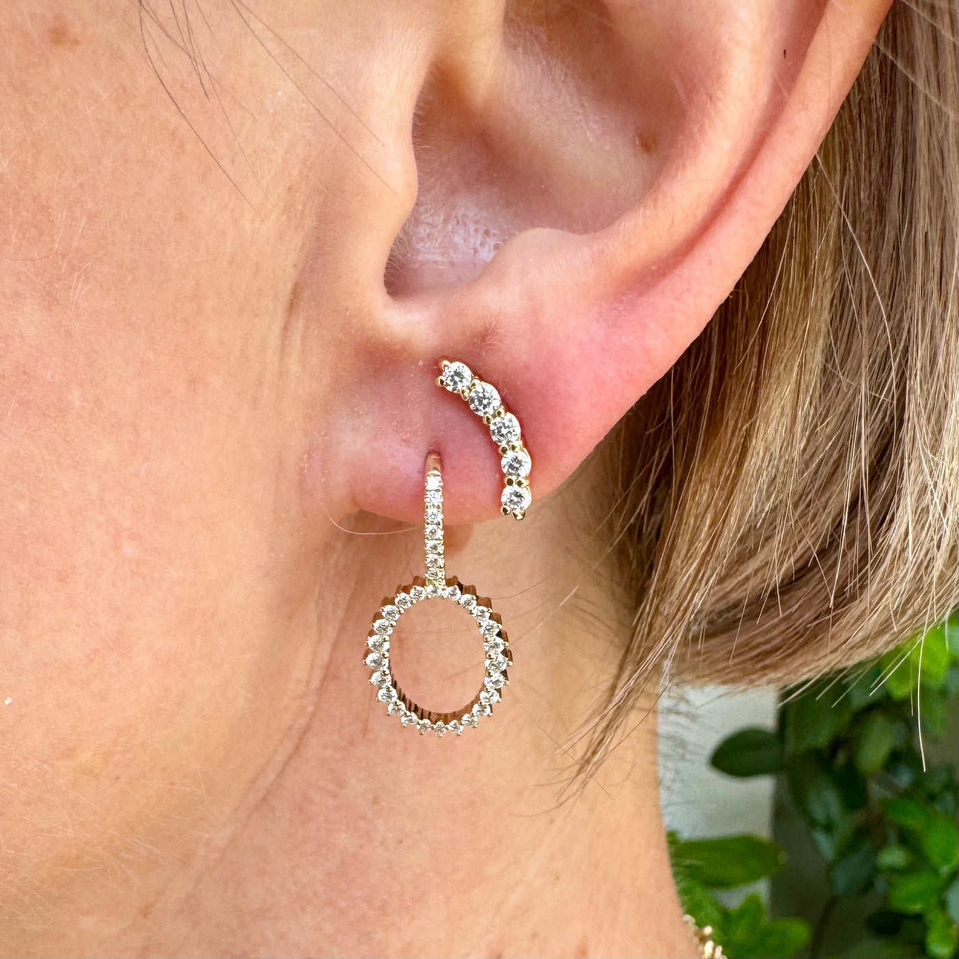 Graduated Diamond Oval Earrings