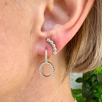Graduated Diamond Oval Earrings