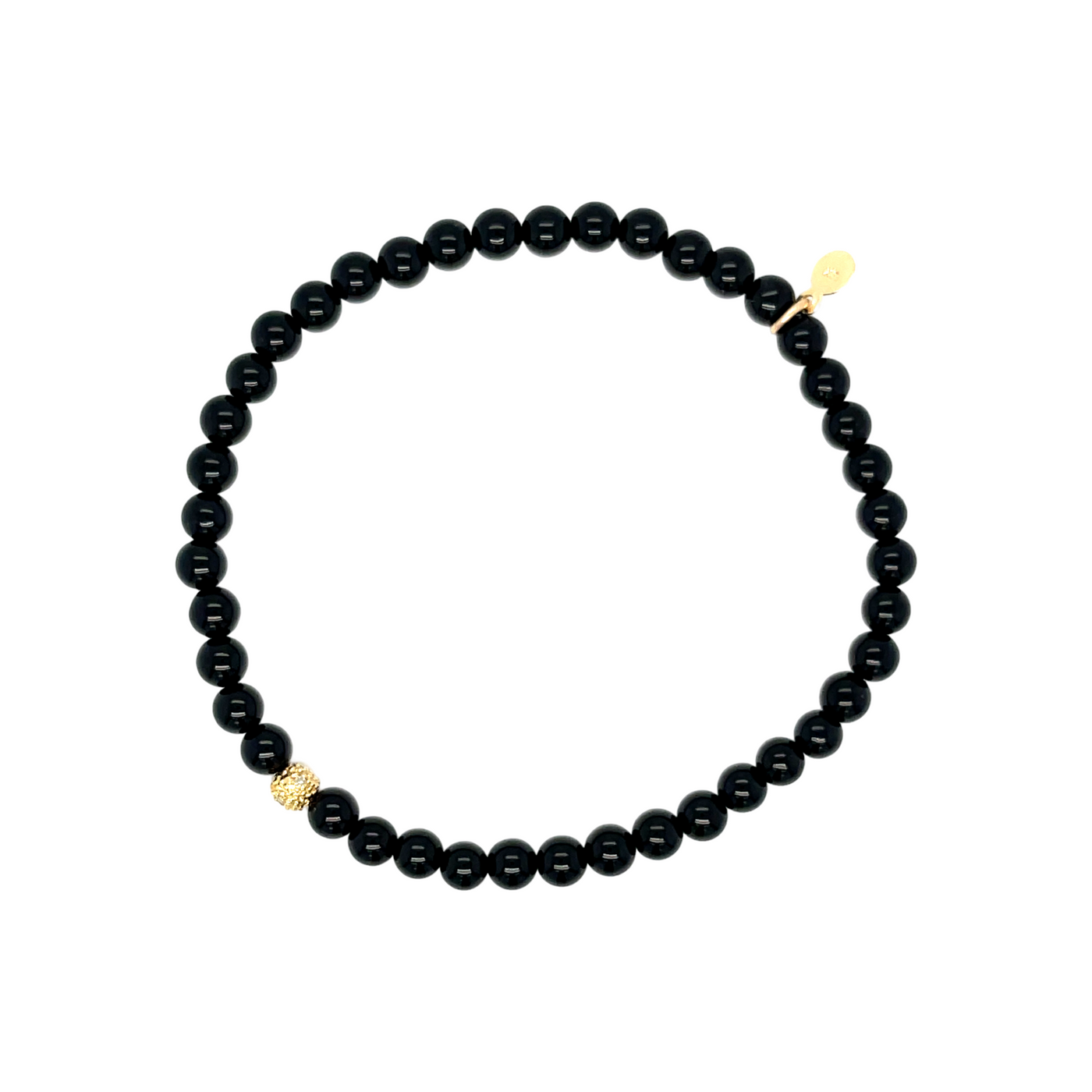 Black Onyx Bracelet with Diamond Bead