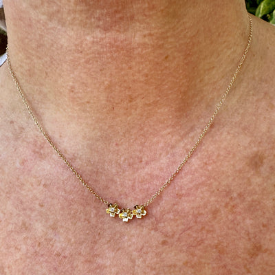 Triple Mini Cherry Blossom Necklace