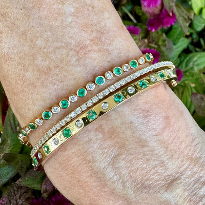 Emerald and Diamond Bangle