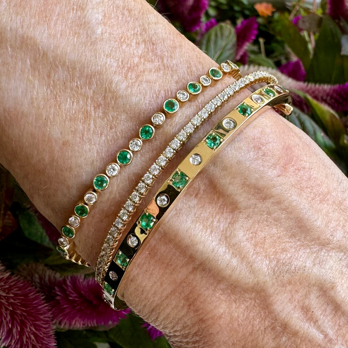 Emerald and Diamond Bangle