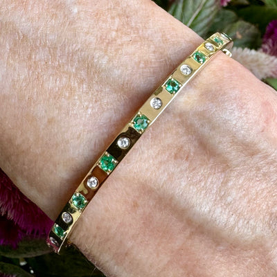 Emerald and Diamond Bangle