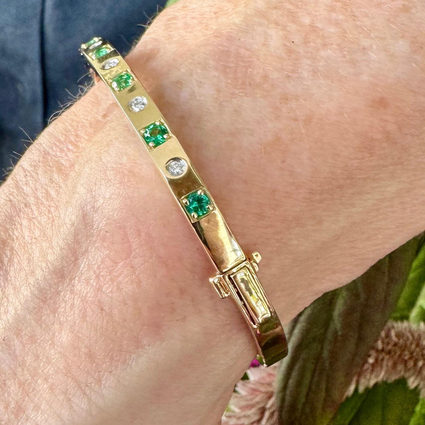 Emerald and Diamond Bangle