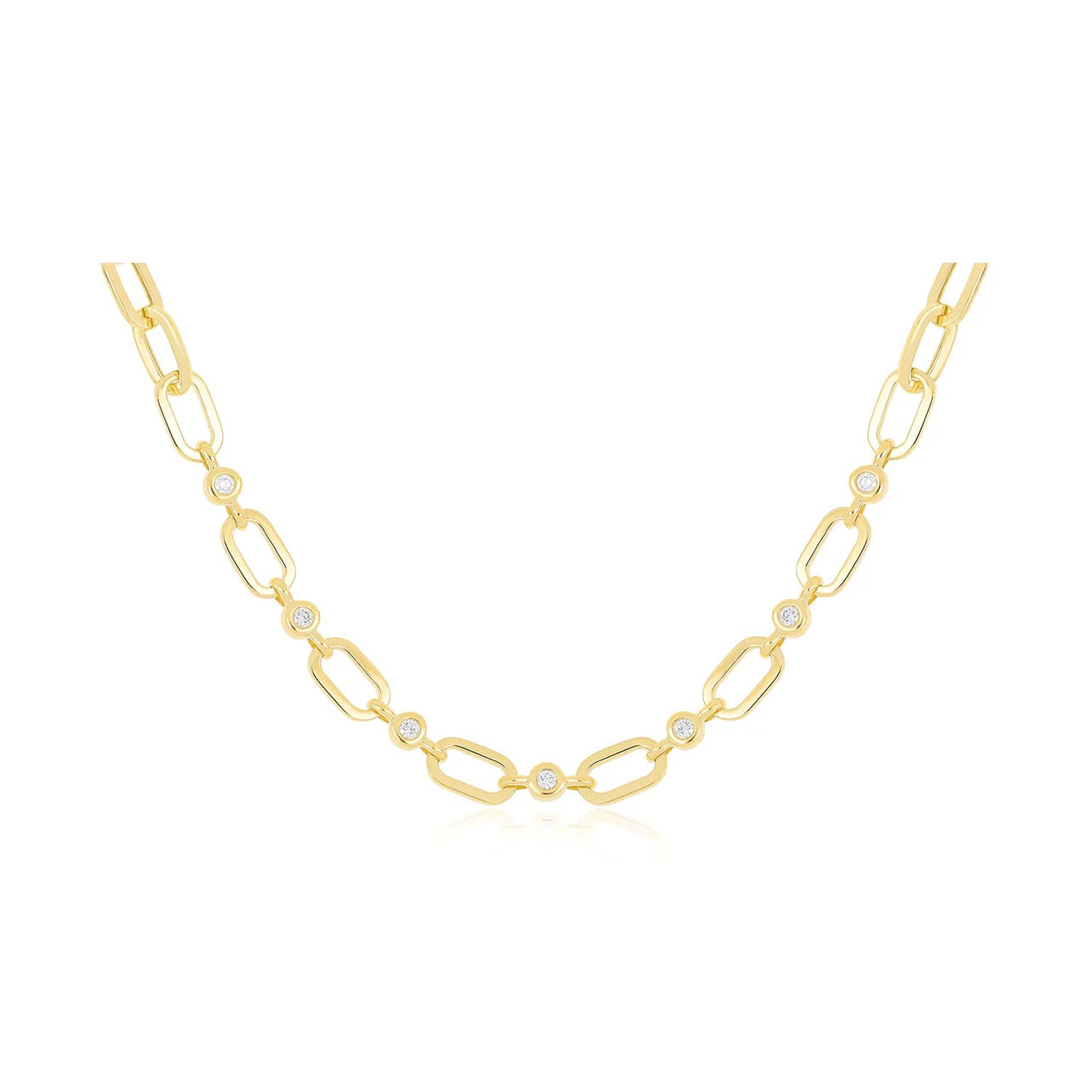 Diamond Pillow Jumbo Link Chain Necklace