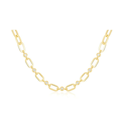 Diamond Pillow Jumbo Link Chain Necklace