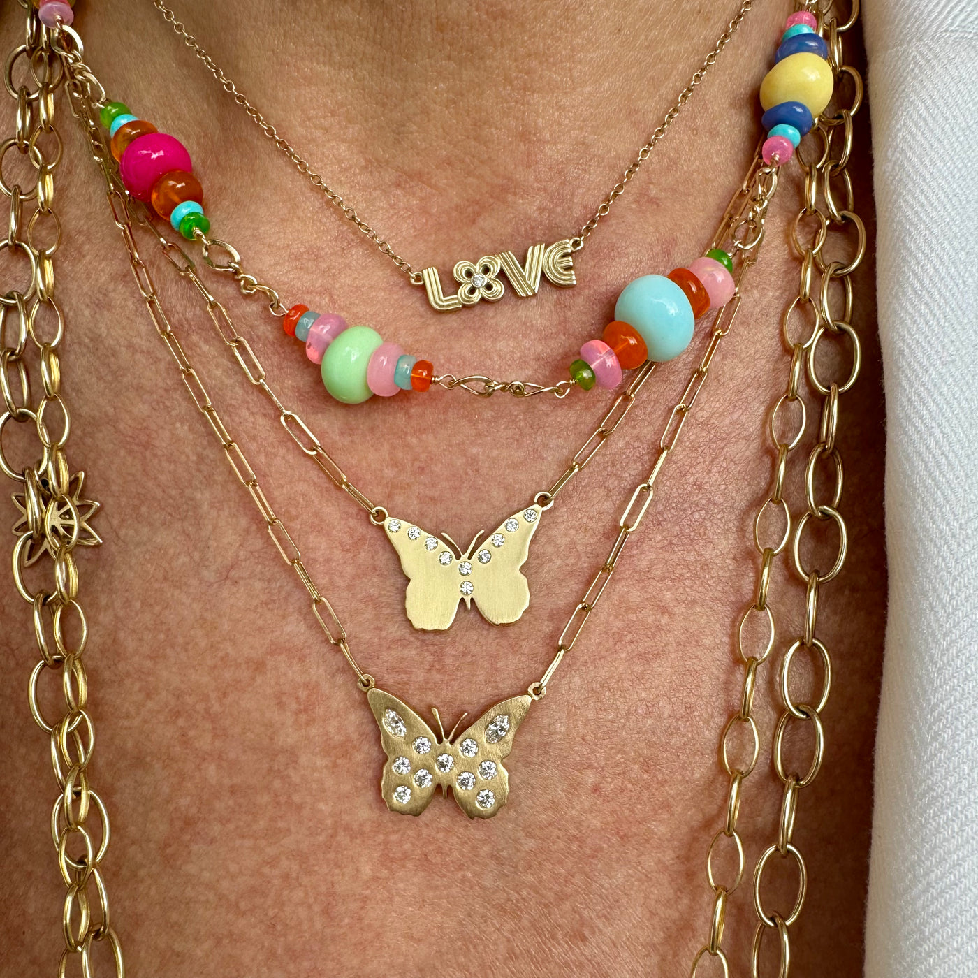Lindy Small Butterfly Diamond Necklace
