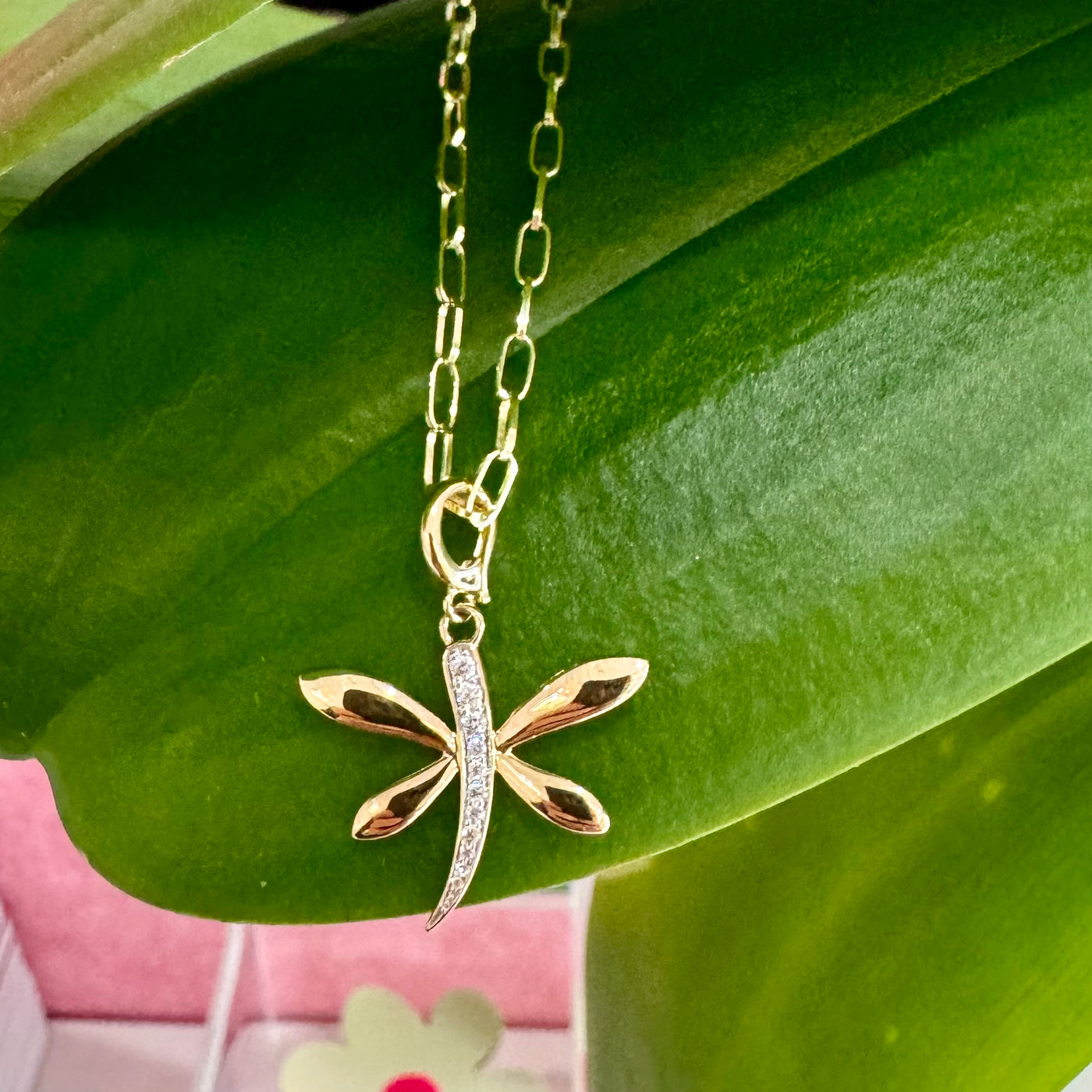 Diamond Dragonfly Charm