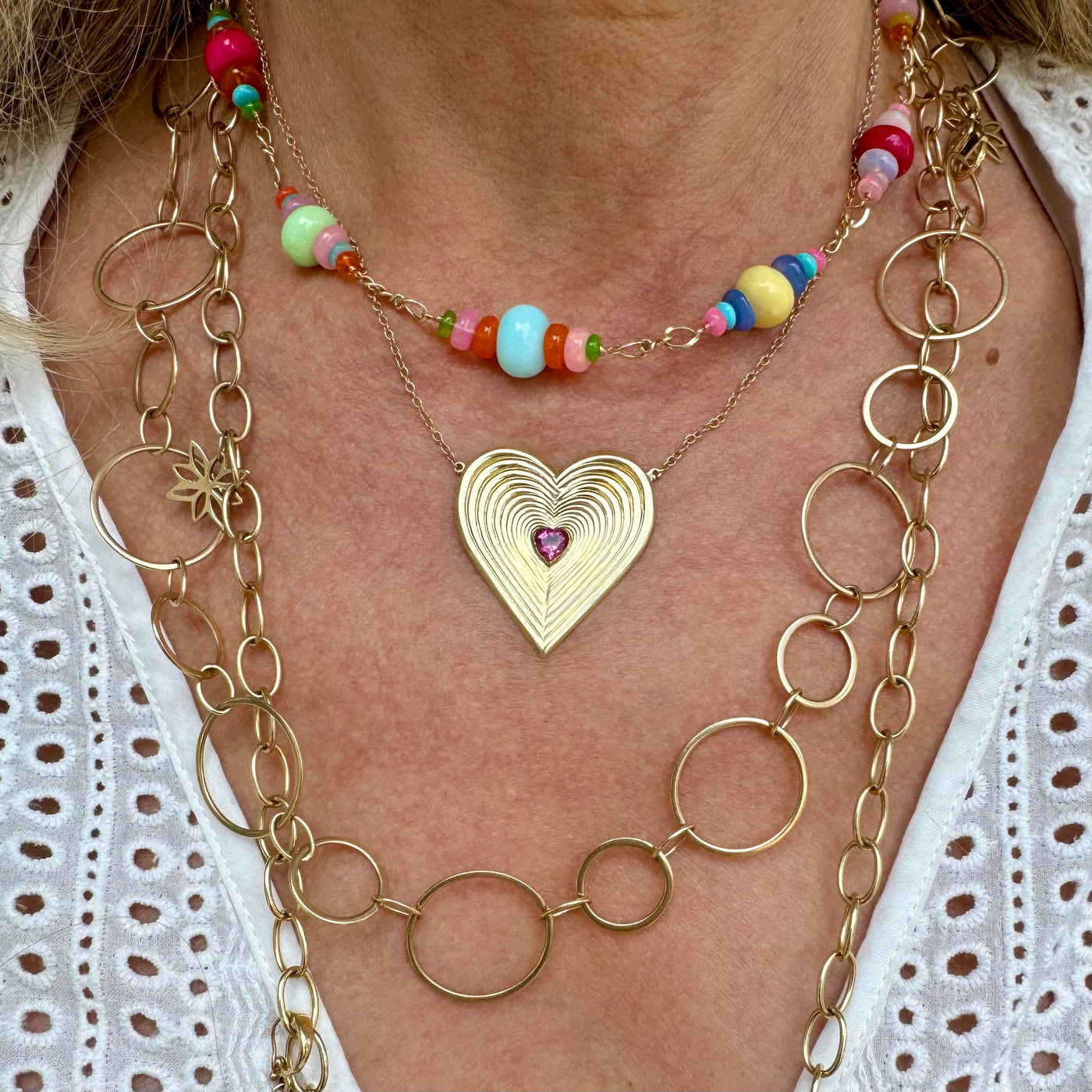 Multicolor Opal & Turquoise Bead Necklace