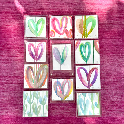 Green Acrylic Block Heart