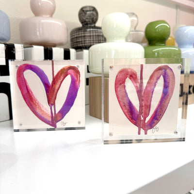 Purple Acrylic Block Heart