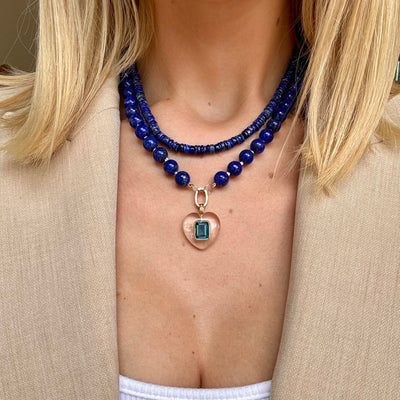Sliced Lapis Bead Necklace