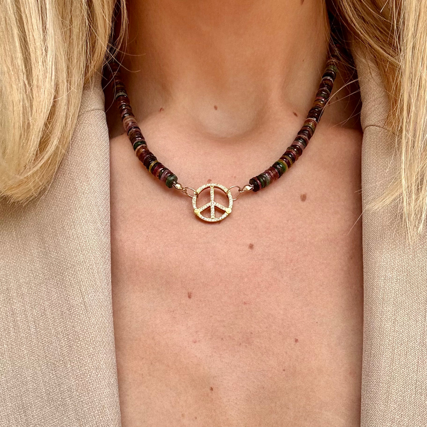 Sliced Multicolor Dark Sapphire Necklace (Carabiner Ready)