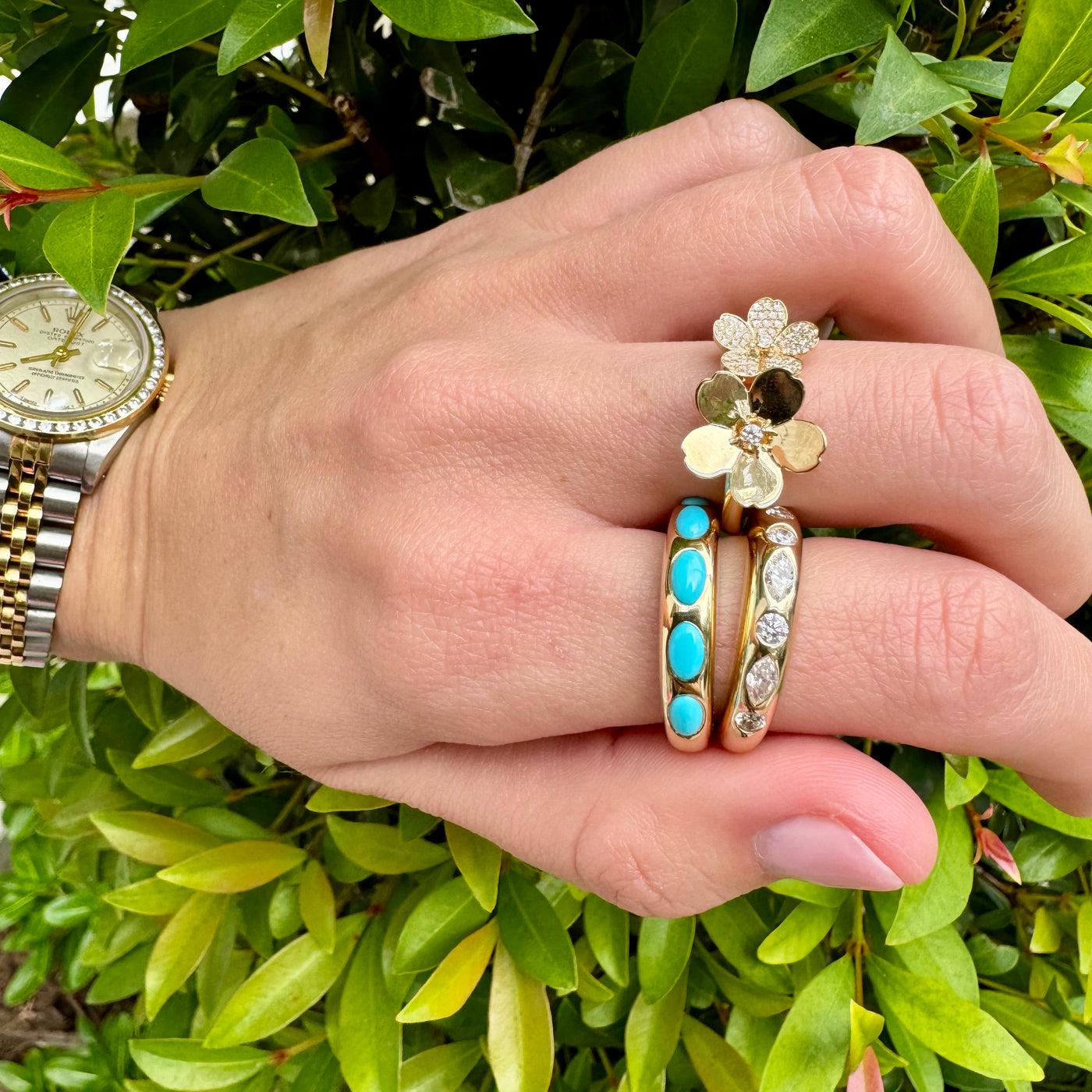 Sleeping Beauty Oval Turquoise Nomad Ring