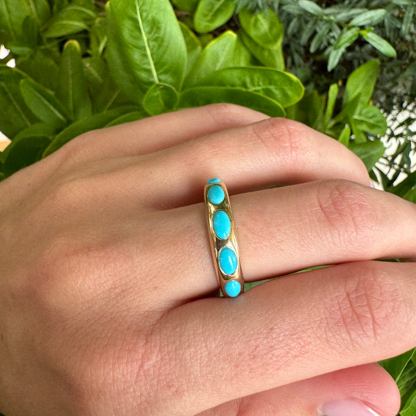 Sleeping Beauty Oval Turquoise Nomad Ring
