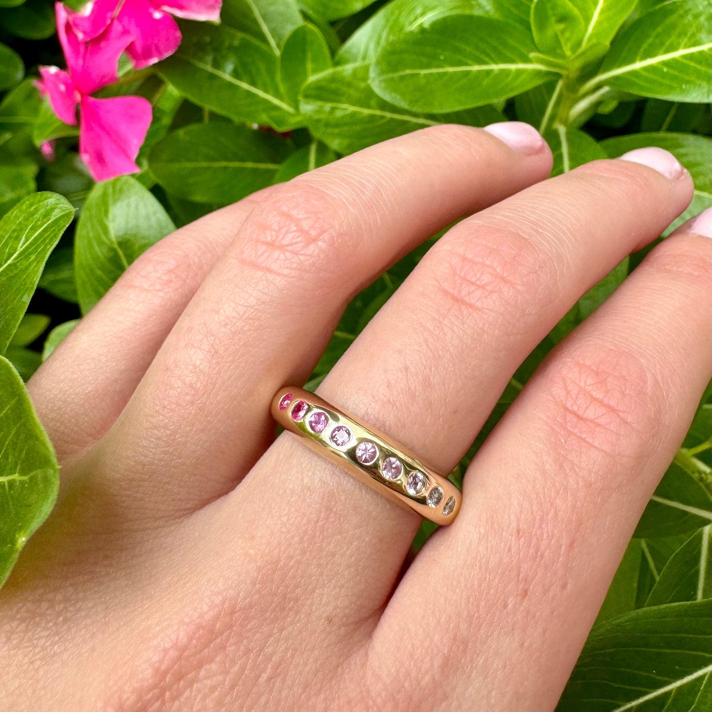 Pink Ombré Skinny Nomad Ring