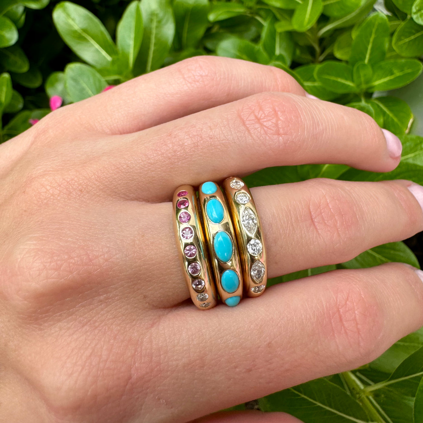 Sleeping Beauty Oval Turquoise Nomad Ring