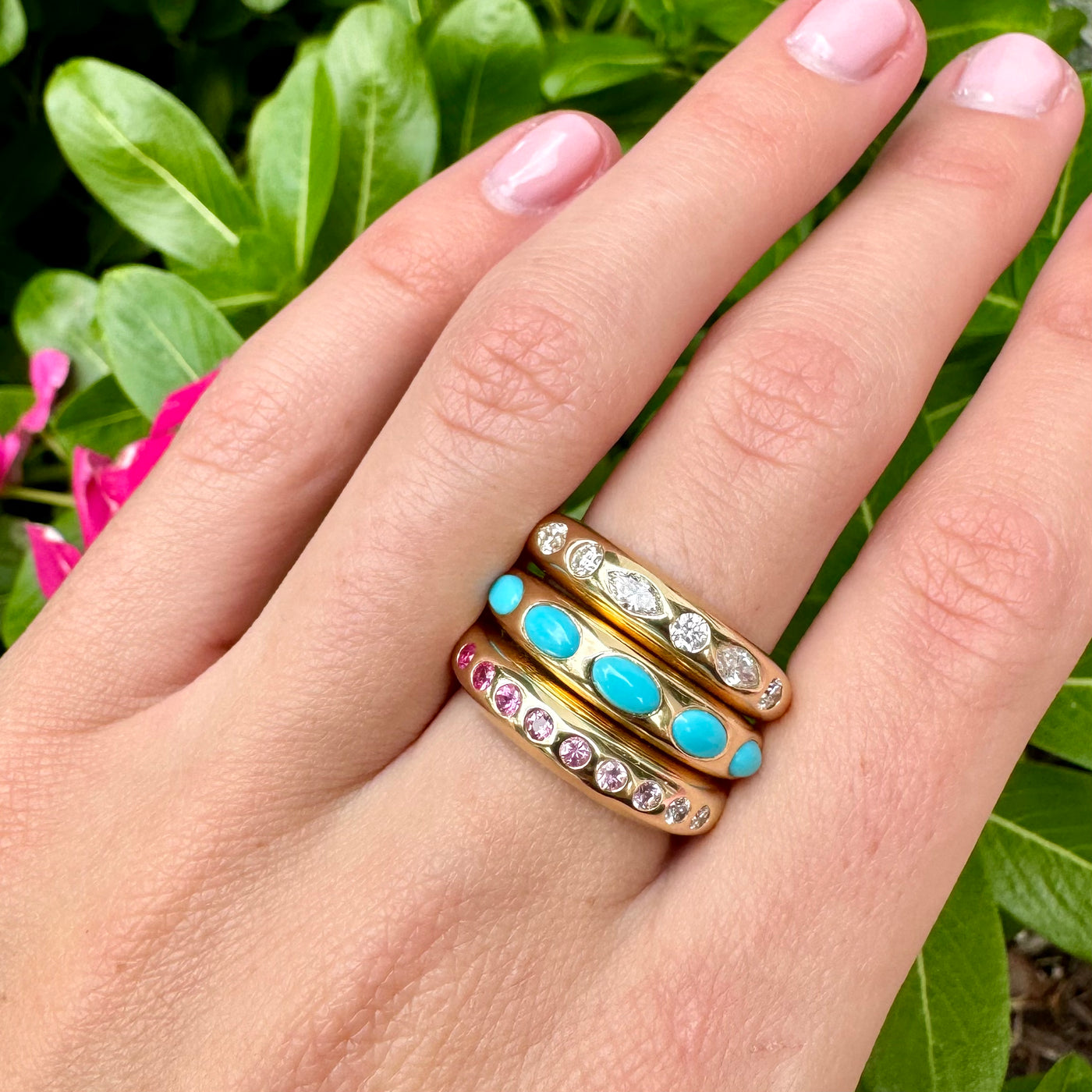 Pink Ombré Skinny Nomad Ring